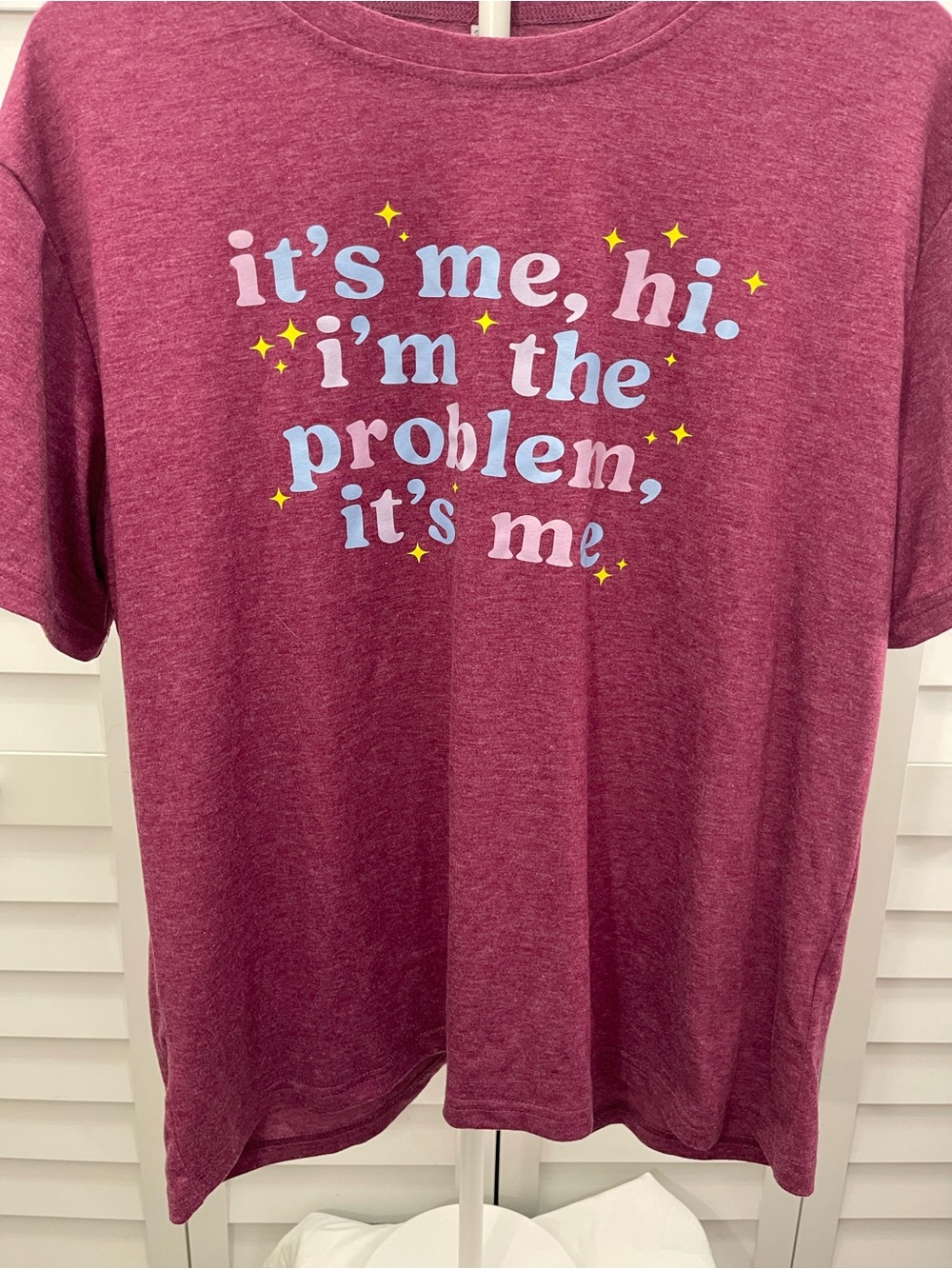 Taylor Swift  Tee - with 'it's me, hi I’m the problem it’s me” Berry Color